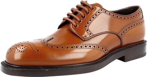 Prada Men's 2EA069 055 F0397 Full Brogue Leather Business 